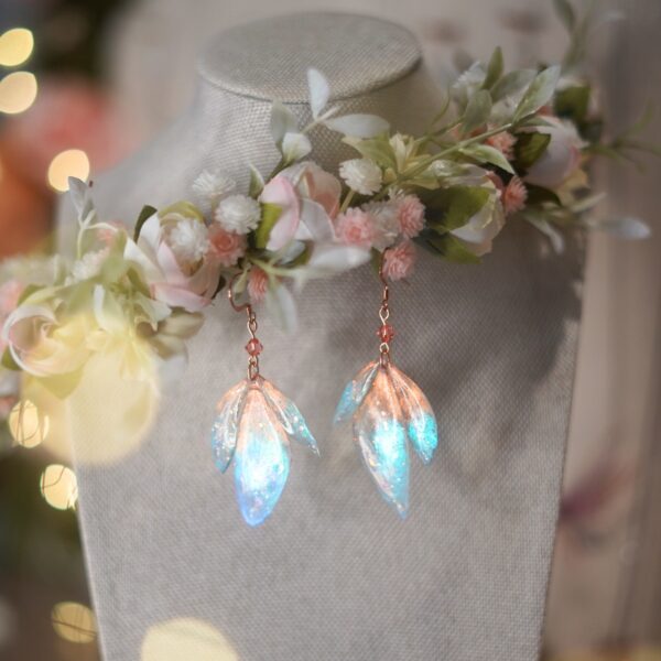 boucles d'oreilles ailes de fée