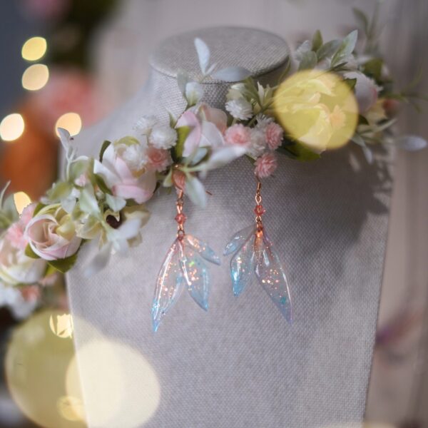 boucles d'oreilles ailes de fée