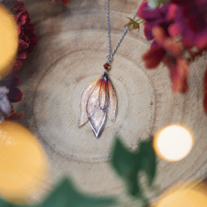 Collier ailes de fée orange
