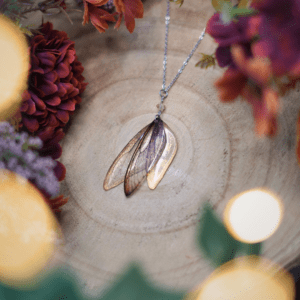 Collier ailes de fée marron