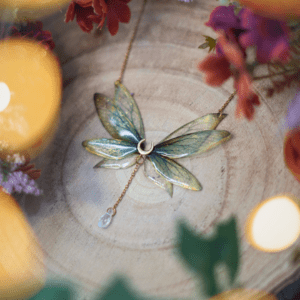 Collier ailes de fée vertes